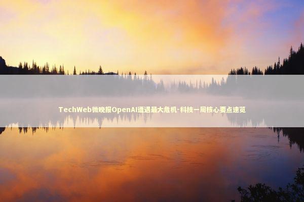 TechWeb微晚报OpenAI遭遇最大危机-科技一周核心要点速览 新闻
