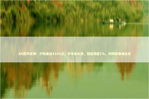 AH股齐反弹：沪指重返4100点，半导体大涨，恒指涨超1%，科网股普遍走高 新闻